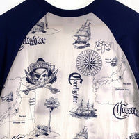 CORE FIGHTER コアファイター ラグランスリーブ マルチプリント Tシャツ ホワイト ネイビー 1 Size M 福生店