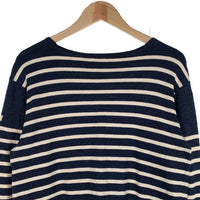 NEIGHBORHOOD ネイバーフッド 16SS FABRICES/C-BN-LS コットン ボーダーロングスリーブトップ バスクシャツ ネイビー ホワイト 161LHFBN-CSM01 Size S 福生店