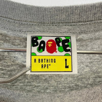 A BATHING APE アベイシングエイプ MENS SHIRTS GARMENTS Tシャツ グレー sizeL 瑞穂店