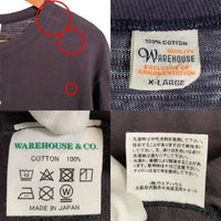 WAREHOUSE ウェアハウス Henlyneck S/S T Shirts ヘンリーネック 半袖 Tシャツ ブラック Size XL 福生店