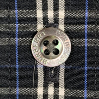 BURBERRY バーバリー ロンドン ノバチェック コットンシャツ ブルー ネイビー ホワイト Size M 福生店