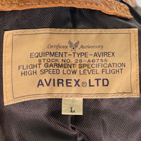AVIREX アヴィレックス 6101018 シングルライダース ジャケット ゴートスキン ブラウン sizeL 瑞穂店