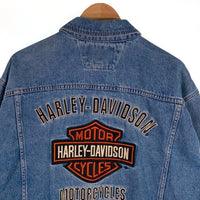 Harley-Davidson ハーレーダビッドソン バー&シールド デニムジャケット バック 刺繡ロゴ ライトブルー Size XL 福生店