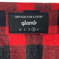 glamb グラム バッファローチェック フランネルシャツ レッド ブラック GB17SM/SH07 Size 3 瑞穂店