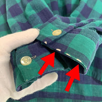 60-70's NATIONAL SHIRT SHOPS オープンカラー フランネルチェックシャツ グリーン Size XL 福生店