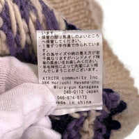 ATRCTR アトラクタ Hand knit zip cardigan ハンド ニット ジップ カーディガン ウール クリーム パープル Size 2 福生店