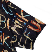 SUPREME シュプリーム 18SS Alphabet Silk Shirt アルファベット シルクシャツ オープンカラー 半袖 ブラック Size XL 福生店