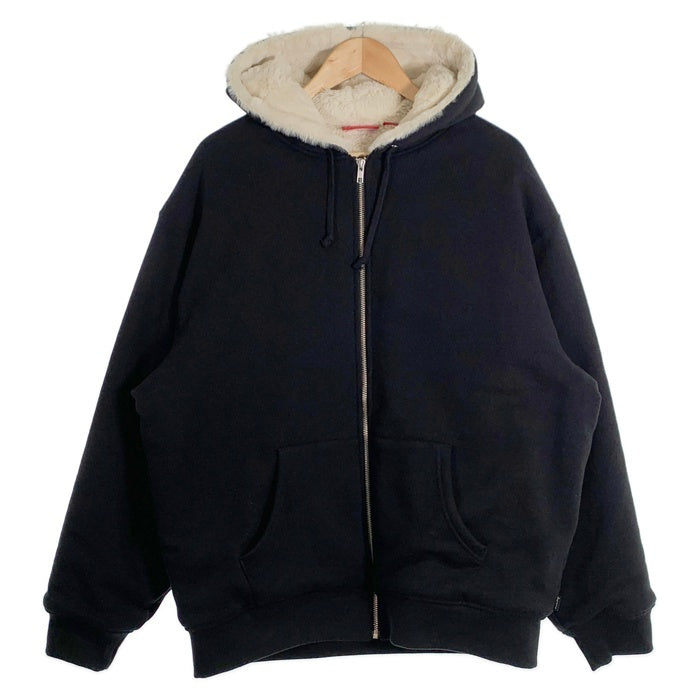 SUPREME シュプリーム 22AW Faux Fur Lined Zip Up Hooded Sweatshirt フェイクファー ライン  ジップアップ スウェットパーカー ブラック Size L 福生店