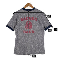 Cushman クッシュマン BADGER BAND リンガーTシャツ グレー ネイビー Size M 福生店
