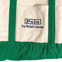 Polo by Ralph Lauren ポロラルフローレン キャンバス トートバッグ ホワイト グリーン ロゴ刺繡 福生店