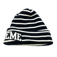 Supreme シュプリーム Team Stripe Beanie ニット帽 ビーニー ブラック×ホワイト 瑞穂店