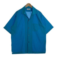 monkey time モンキータイム renu TRO KNIT COLLAR OPEN SHIRT ニットオープンカラー ショートスリーブシャツ ブルー 半袖 8316-144-0320 Size XL 福生店