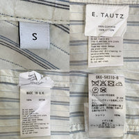 E.TAUTZ イートウツ バンドカラー コットン ストライプシャツ オーバーサイズ クリーム GKG-58310-B Size S 福生店