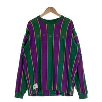 WTAPS ダブルタップス 21AW PEACE LS / COTTON ストライプ ロングスリーブTシャツ 刺繍 グリーン パープル 212ATDT-CSM35 Size 02 福生店