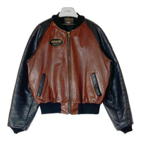 VANSON バンソン TJV USA製 レザー チームジャケット ブラウンxブラック size42 瑞穂店