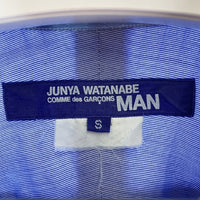 JUNYA WATANABE COMME des GARCONS MAN ジュンヤワタナベ コムデギャルソンマン WR-B043 AD2016 ドビー柄 異素材パッチワーク 長袖シャツ サックスブルー sizeS 瑞穂店