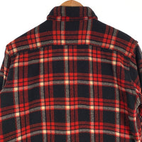 40's ウールシャツ マチ付 レッド ブラック ブランド不明 Size M 相当 福生店