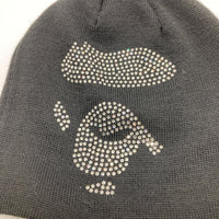 A BATHING APE アベイシングエイプ Swarovski スワロフスキー APE FACE ニットキャップ ブラック 瑞穂店