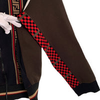 FENDI フェンディ 19SS Color-block Bomber Jacket ズッカ柄 ラインコットン ジップアップ トラック ジャケット ブラック ブラウン FY0960 A6ZY イタリア製 Size XL 福生店