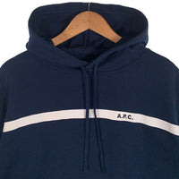 A.P.C. アーペーセー プルオーバースウェットパーカー ネイビー ボーダープリント Size XL 福生店