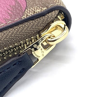 COACH コーチ F6657 シグネチャー PVCレザー ラウンドファスナーウォレット 長財布 ベージュ カフェファセット 福生店