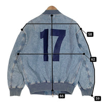 DIESEL ディーゼル D-VINZ Bomber Jacket ジョグデニム ボンバージャケット リブブルゾン ライトブルー 大谷翔平サテンワッペンカスタム Size S 福生店