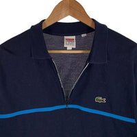 SUPREME シュプリーム 19AW LACOSTE ラコステ Pique Zip L/S Polo ピケ ハーフジップポロシャツ ロングスリーブ ネイビー Size M 福生店