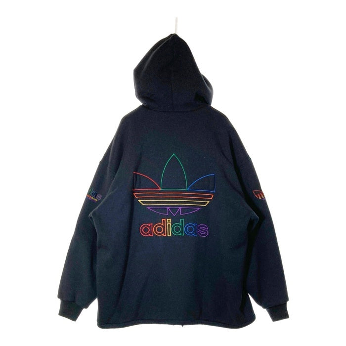 adidas アディダス デサント製 裏ボア レインボーロゴ ジップ