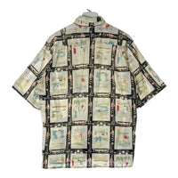 Reyn Spooner レインスプーナー 80's~90's ダイヤモンドヘッドタグ コットン アロハシャツ ホワイトxブラック sizeM 瑞穂店