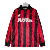 Lotto ロット ACミラン 93-94 ホーム 長袖 ユニフォーム ブラックxレッド size- 瑞穂店