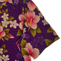 70’s Ui-Maikai 総柄 オープンカラー ハワイアンシャツ アロハ パープル アロハ Size M-L 相当 福生店