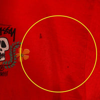 80's STUSSY ステューシー Skull Flouwer スカルフラワー 半袖 Tシャツ レッド USA製 Size XL 福生店