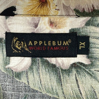 APPLEBUM アップルバム コットン リーフパターン アロハシャツ ブラック sizeXL 瑞穂店