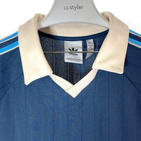 adidas アディダス IU0199 Stripe Jersey Tee ストライプ ゲームシャツ ブルー sizeXL 瑞穂店