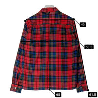 PILGRIM ピルグリム 60's タータンチェック アクリル×ウール オープンカラー長袖シャツ レッド sizeS 瑞穂店