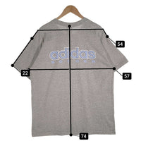 90's adidas アディダス SOCCER ノースカロライナ大学 プリントTシャツ グレー 万国旗タグ USA製 Size L 福生店