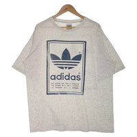 80's adidas アディダス ロゴプリント Tシャツ 両面 グレー 万国旗タグ USA製 Size L 福生店