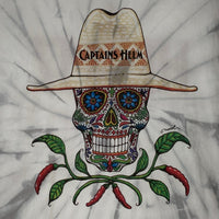 CAPTAINS HELM キャプテンズヘルム NOVOL MEXICAN SKULLCHILI TEE メキシカンスカル プリントTシャツ シルバー CH22-SP-T21 Size M 福生店