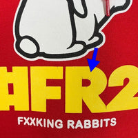 FR2 エフアールツー ロゴプリント プルオーバースウェットパーカー レッド 袖プリント Size L 福生店