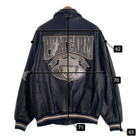 PHAT FARM ファットファーム オールレザー スタジャン ワッペン 刺繡 ブラック Size XL 福生店
