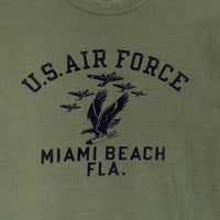 WAREHOUSE ウエアハウス U.S.AIR FORCE MIAMI BEACH FLA. プリントTシャツ オリーブ Size M 福生店