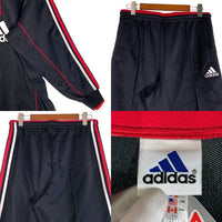 00's adidas アディダス トラックスーツ ハーフジッププルオーバートップ パンツ ジャージ ブラック 日本製 Size XO 福生店