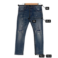 OVERDESIGN オーバーデザイン ダメージ/リペア加工 テーパードデニムパンツ インディゴ 048-816-4320 Size 34 福生店
