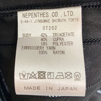 Needles ニードルス OT202 S/S Cowboy One-Up Shirt TA/CU/PE Georgette パピヨン刺繍 カウボーイ オープンカラーシャツ ブラック sizeS 瑞穂店