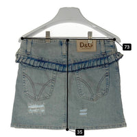D&G DOLCE&GABBANA ドルチェアンドガッバーナー ダメージ加工 デニム フリルスカート インディゴ size38 瑞穂店