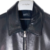 A.P.C. アーペーセー MOTO BLOUSON モト ブルゾン シープレザー シングル ライダースジャケット ブラック size- 瑞穂店