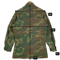 60’s U.S.ARMY 米軍 ジャングルファティーグ ミリタリージャケット リーフカモ リップストップ 68年会計 8415-945-7653 Size S-R 福生店