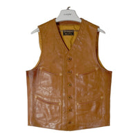 MASHMANS マッシュマンズ ELECTRIC LEATHER STUDIO HORSE HIDE ホースハイド レザーベスト 馬革 日本製 ベスト ジレ ベージュ size38 瑞穂店