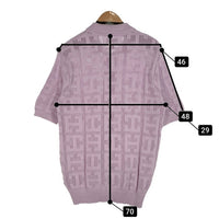HUF ハフ MONOGRAM JACQUARD ZIP SWEATER モノグラム ジャガードジップセーター 半袖 ラベンダー KN00485 Size M 福生店