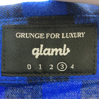 glamb グラム バッファローチェック フランネルシャツ ブルー ブラック GB17SM/SH07 Size 3 瑞穂店
